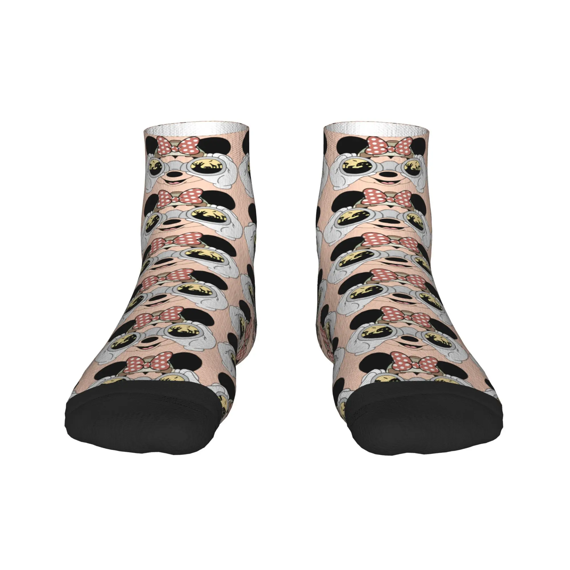 

Mickey Mouse Minnie Ankle Socks Telescope Funny Quality Casual Socks Summer Skateboard Printed Anti-Slip Sock For Couple Present