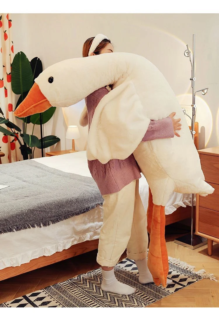 50-190 cm Kawaii Große Gans Stofftier Ente Rosa Riesige Gans Plüschtiere Schlafkissen Große Weiche Puppe Geschenke für Kinder – Detail 19