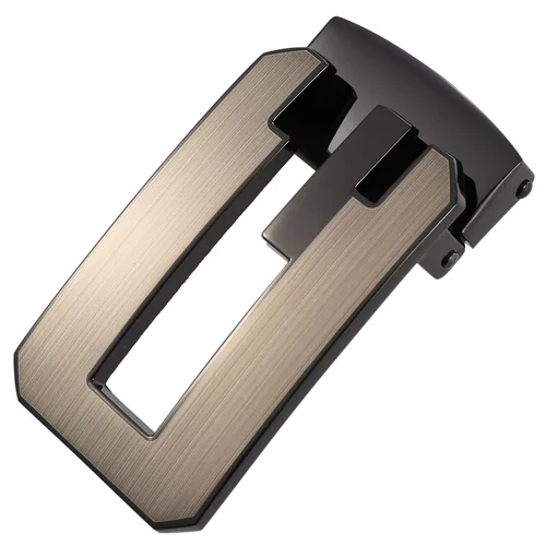 Imagen 2 del producto Hebilla de aleación nueva clásica para hombre, hebilla de perforación suave, color gris pistola, accesorios de cinturón informales de negocios versátiles, 3,5 cm