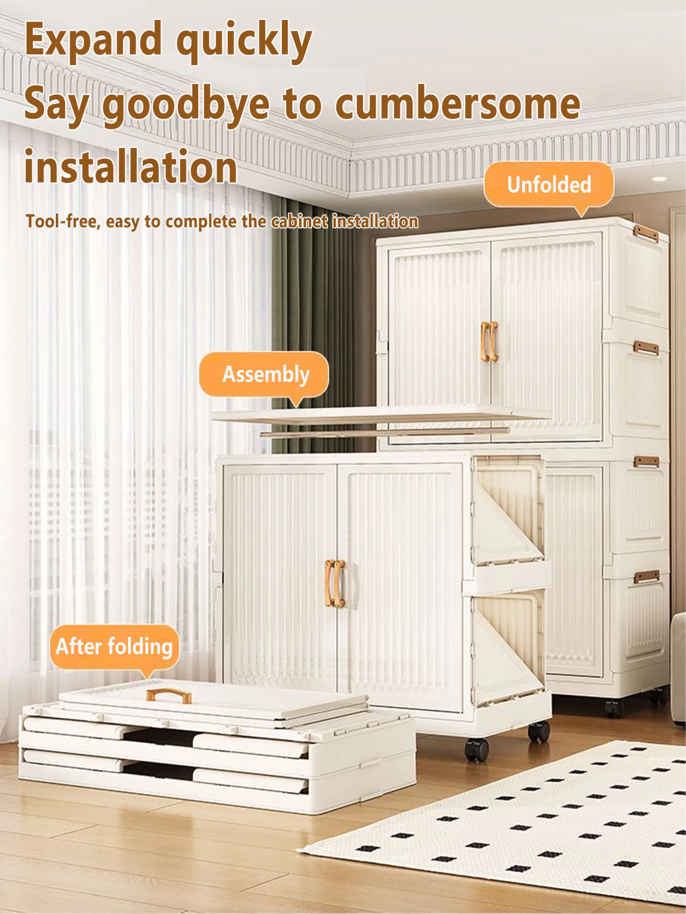 Double Door Folding Storage Box Home Clothes Locker Organisational Drawer Multi Layer Toys Snacks Storage Box