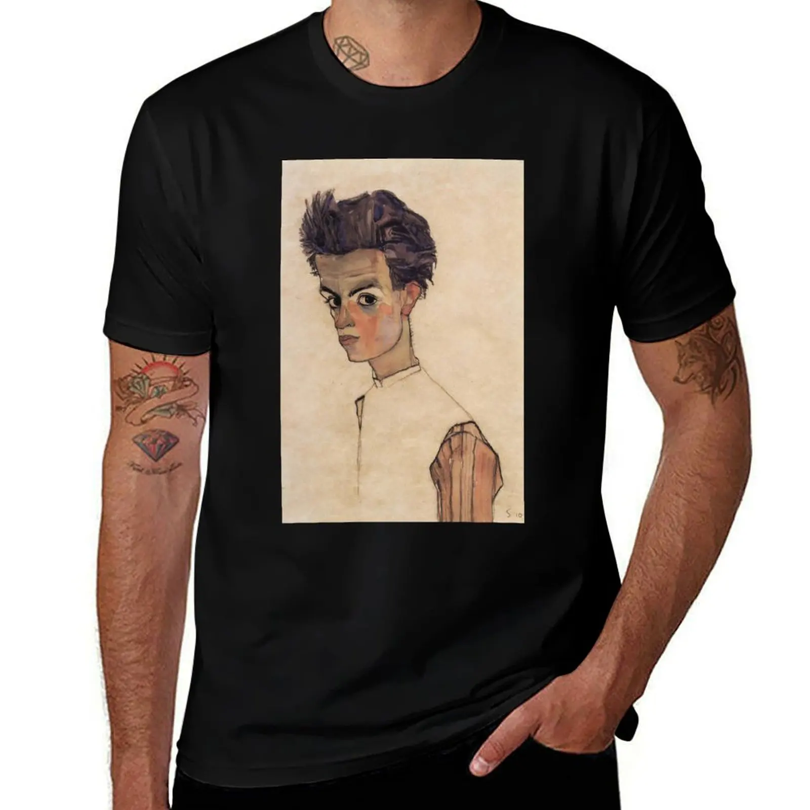 

T-Shirt painting 1890 t t essential 1918, luxury shirt Schiele Prints shirt Egon by man Schiele Egon - original T-Shirt
