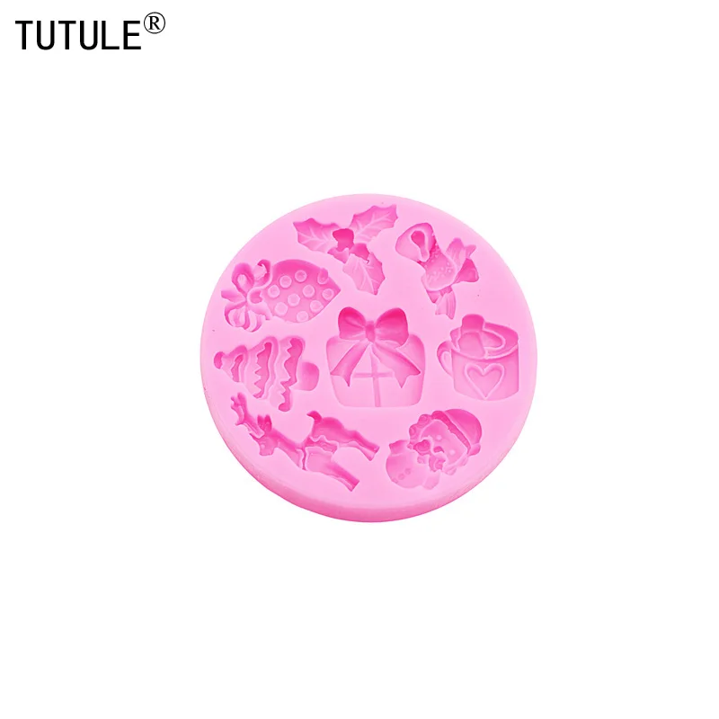 Christmas deer Strawberries Silicone Mold Santa foliage Fondant Sugar Cupcake Craft Molds drop glue decorative epoxy resin Mold
