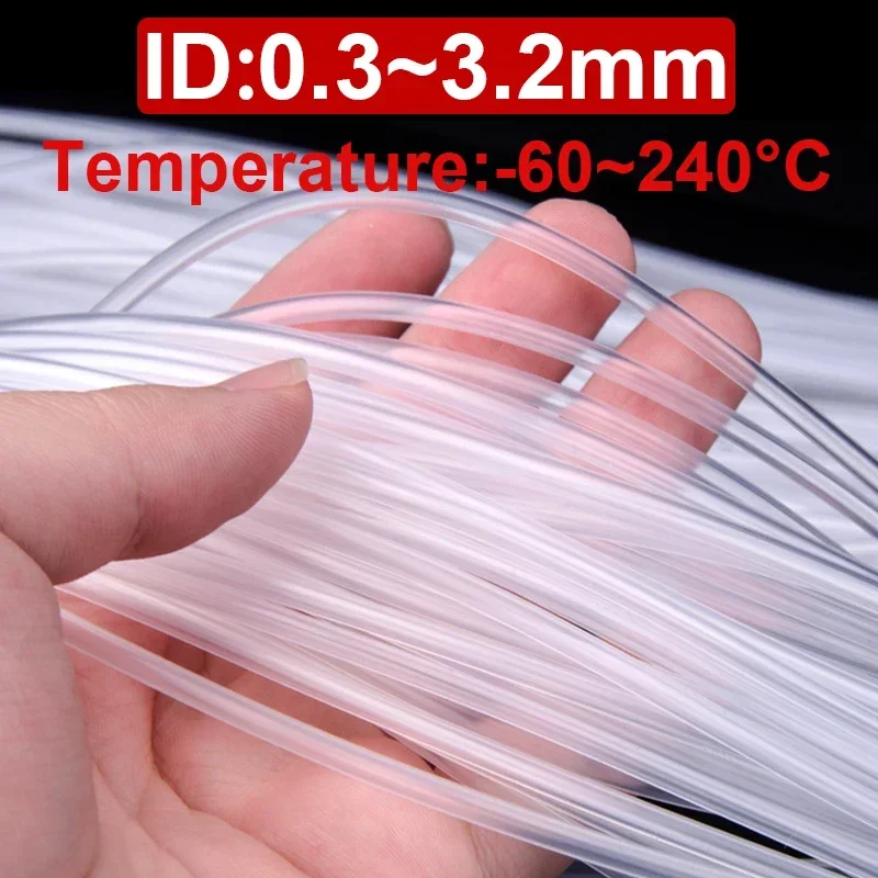 10 Meter Small Flexible Pipe Capillary Silicone Tube Hose Transparent Food Grade Tasteless High Temperature Resistant Medical