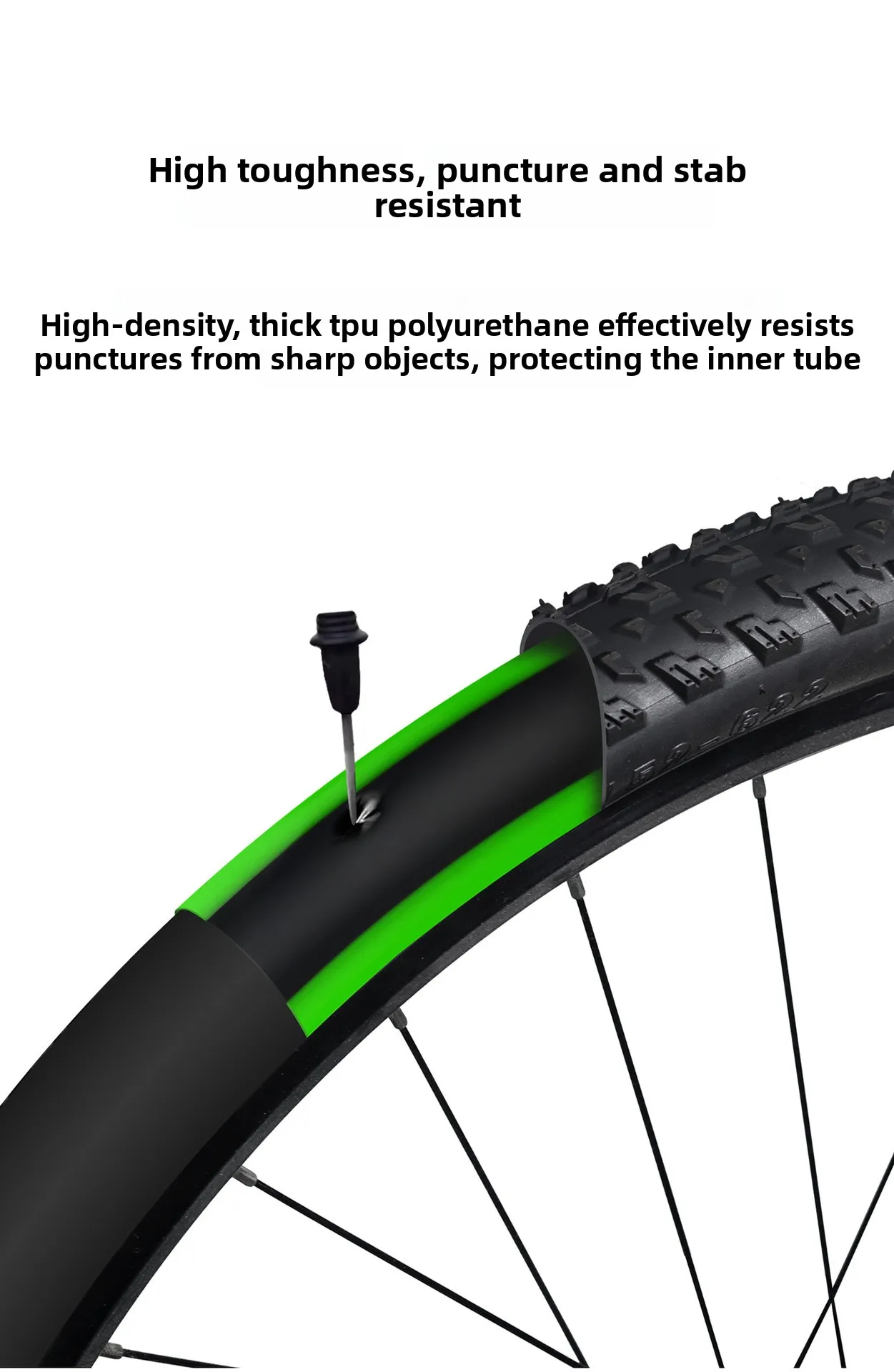 Reifenfutter für Fatbikes, passend für 29 x 4-5 Zoll Fahrradreifen, pannensicherer TPU-Schutz, langlebiger Schutz für Mountainbikes und Rennräder. – Detail 6
