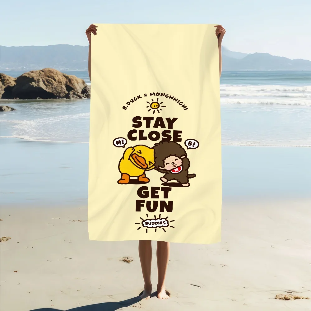 Niedliches Cartoon-M-Monchhichi-Handtuch, Strand, schnell trocknend, weiche Pool-Handtücher, Geschenk für Reisen, Fitnessstudio, Dusche, Camping, Sport