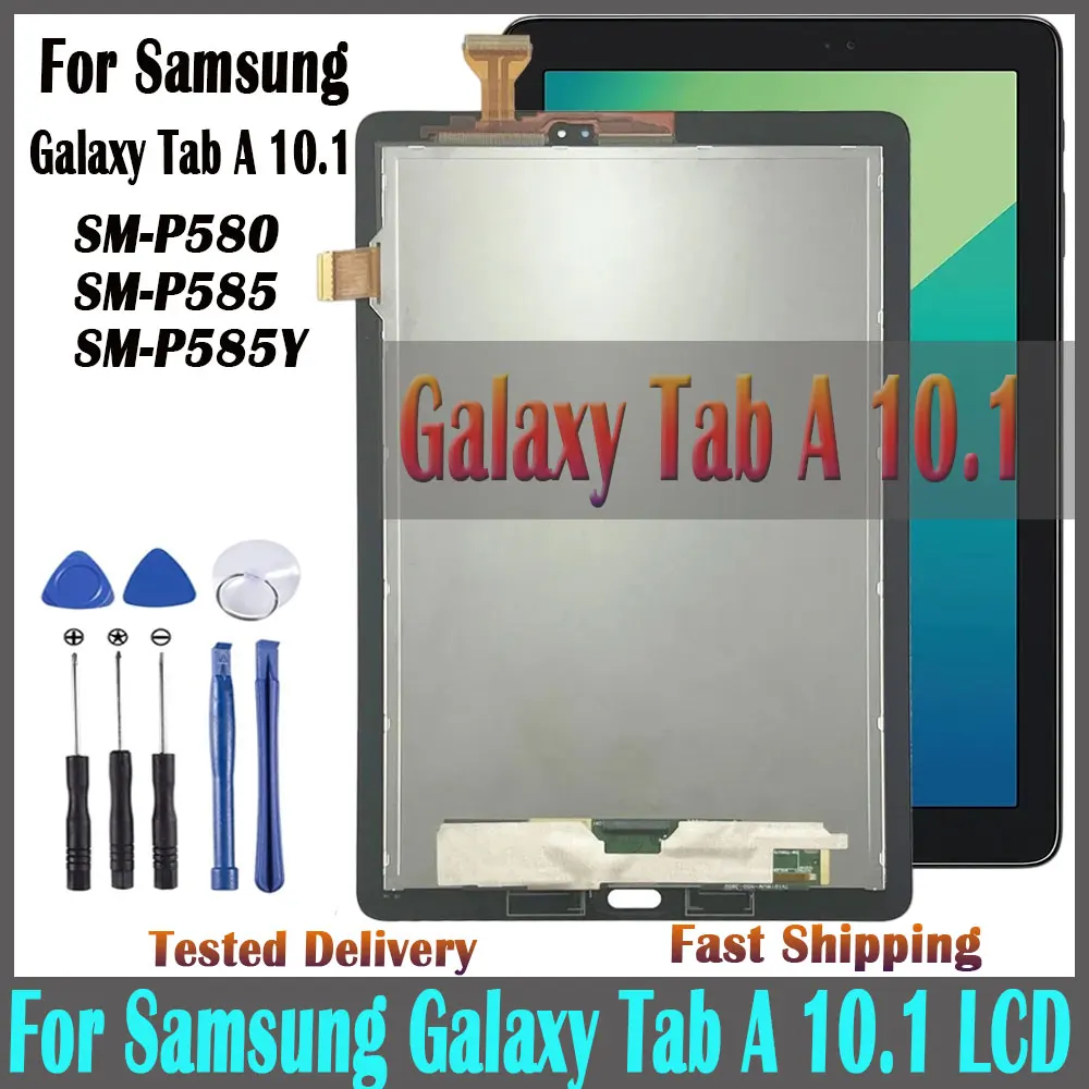 NEW For Samsung Galaxy Tab A 10.1 2016 SM-P585 SM-P585Y SM-P580 LCD Display Touch Screen Digitizer Glass Panel Assembly Replace