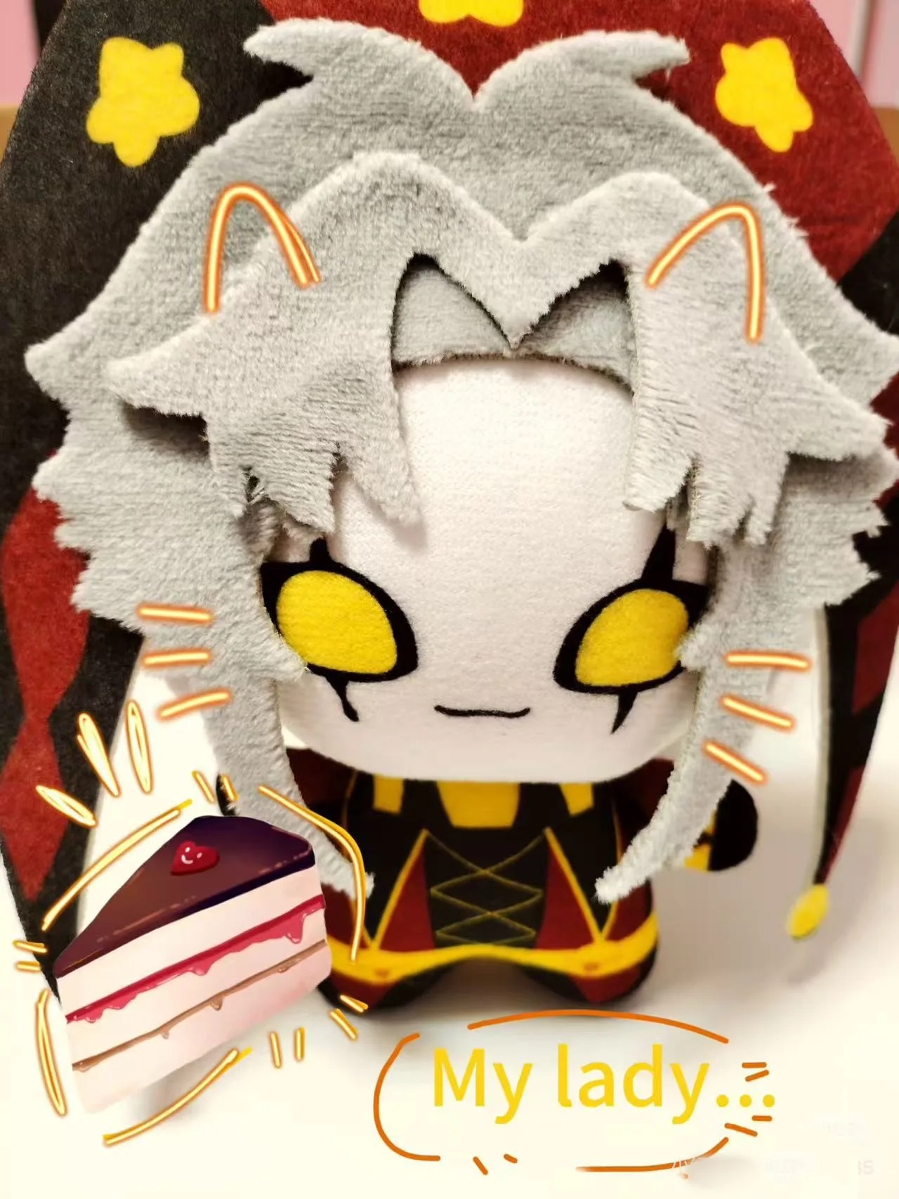 Hot Funny Crying Style Circus Anime Character Pierrot Plush Toys Stuffed Plushie Doll Freak Game Bag Keychain Hanging Pendant gallery 2