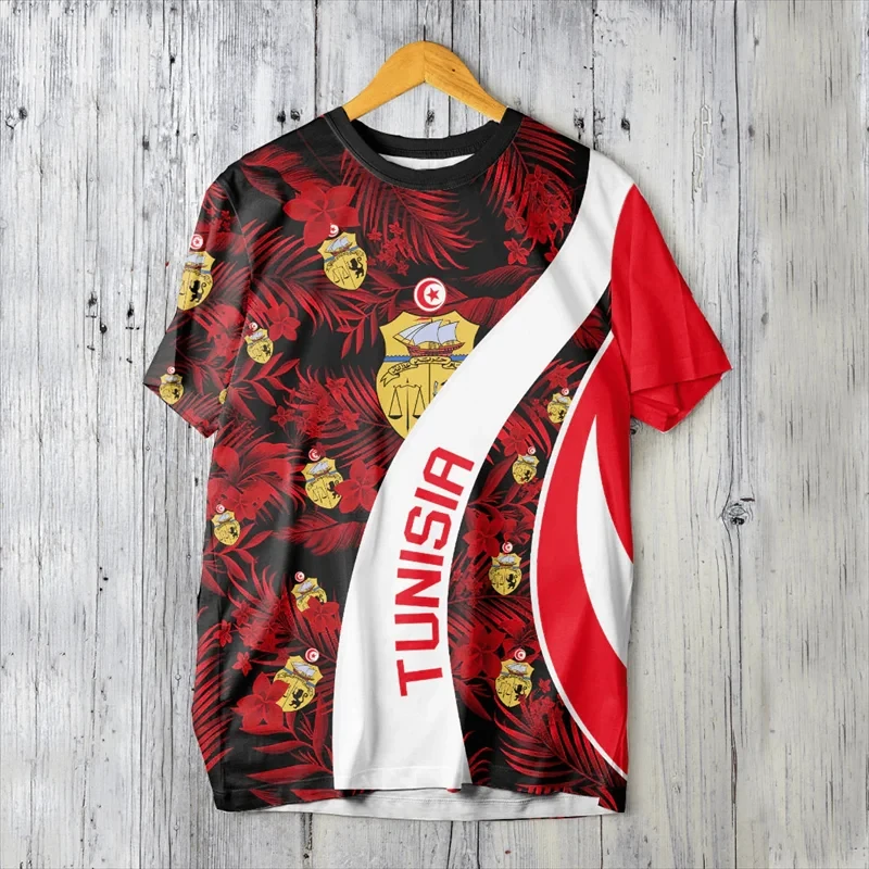 Tunisia Flag Map 3D Printed T Shirt For Men Clothes Africa Country T-Shirt National Emblem Tshirt Fashion Sport Jersey Male Tops