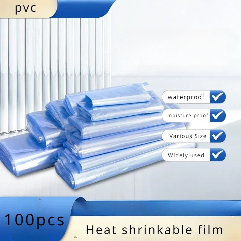 

PVC Heat Shrink Film Bags Transparent Sealing Film for Packaging Shoes and Tea Dust Moisture Proof Heat Shrinkable Membrane