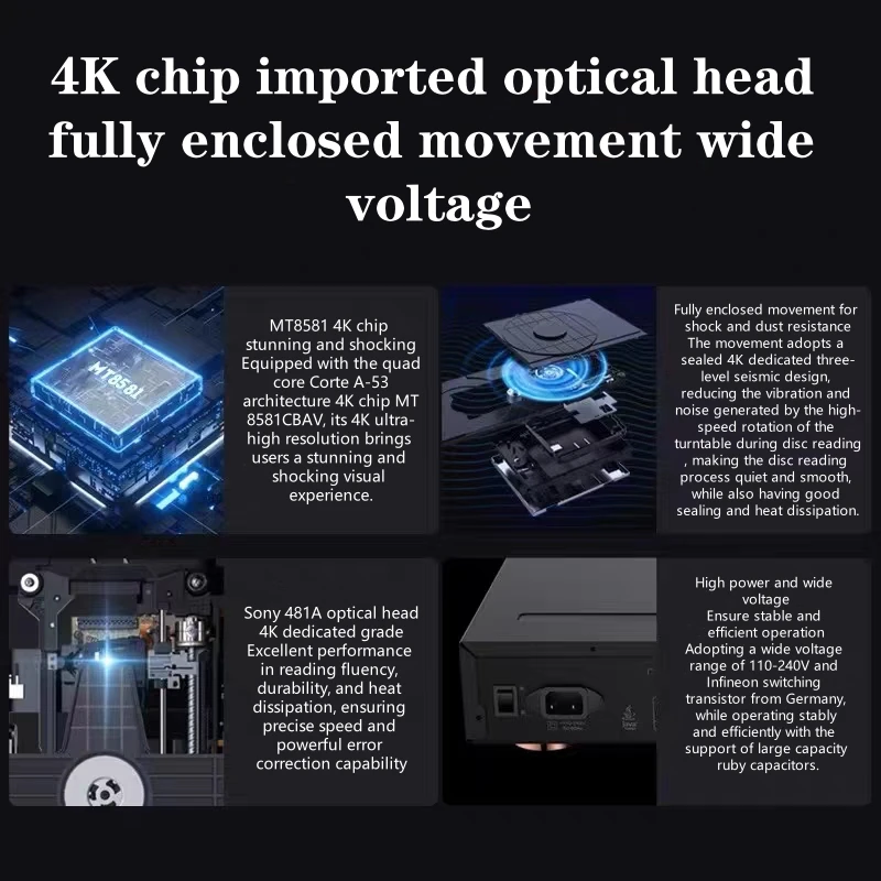 

GIEC BDP-G5600 4K Blu-ray плеер и проигрыватель для жестких дисков с поддержкой 3D, HDR, Dolby Atmos, DTS для домашнего кинотеатра