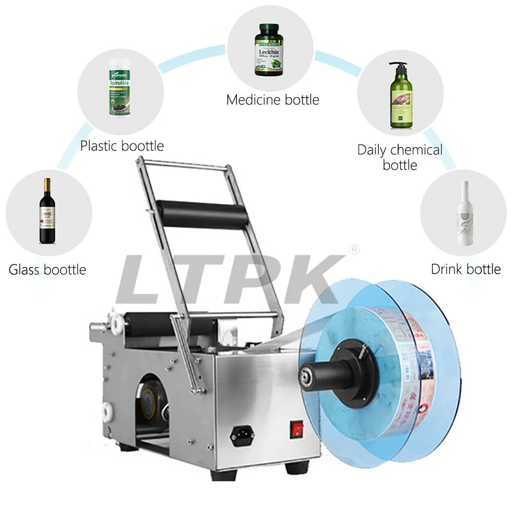 LT-50 Semi-Automatic Labeling Machine for Beard Oil Manual Hair Growth Shampoo Private Label Food Honey Sauce Ketchup Liquid