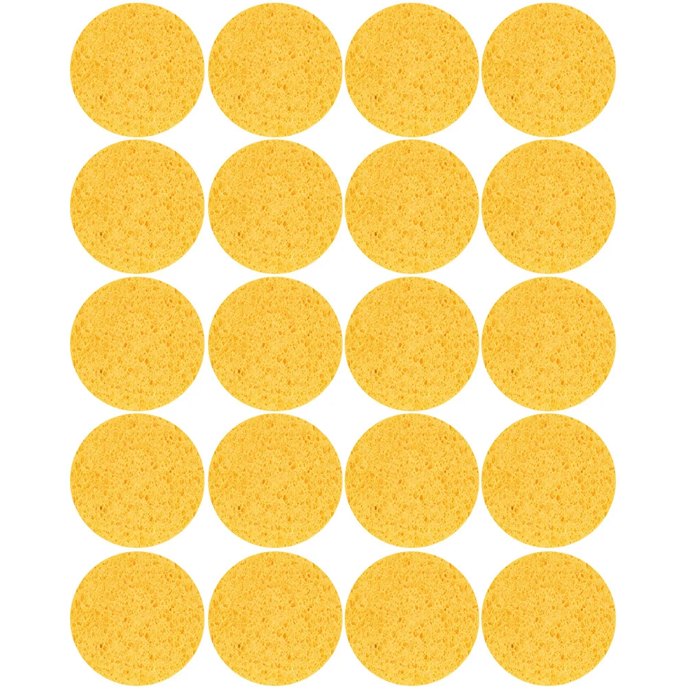 Éponge pour le visage en pâte de bois, 20 pièces, exfoliante douce, pour le nettoyage quotidien du visage et le démaquillage, douce et naturelle