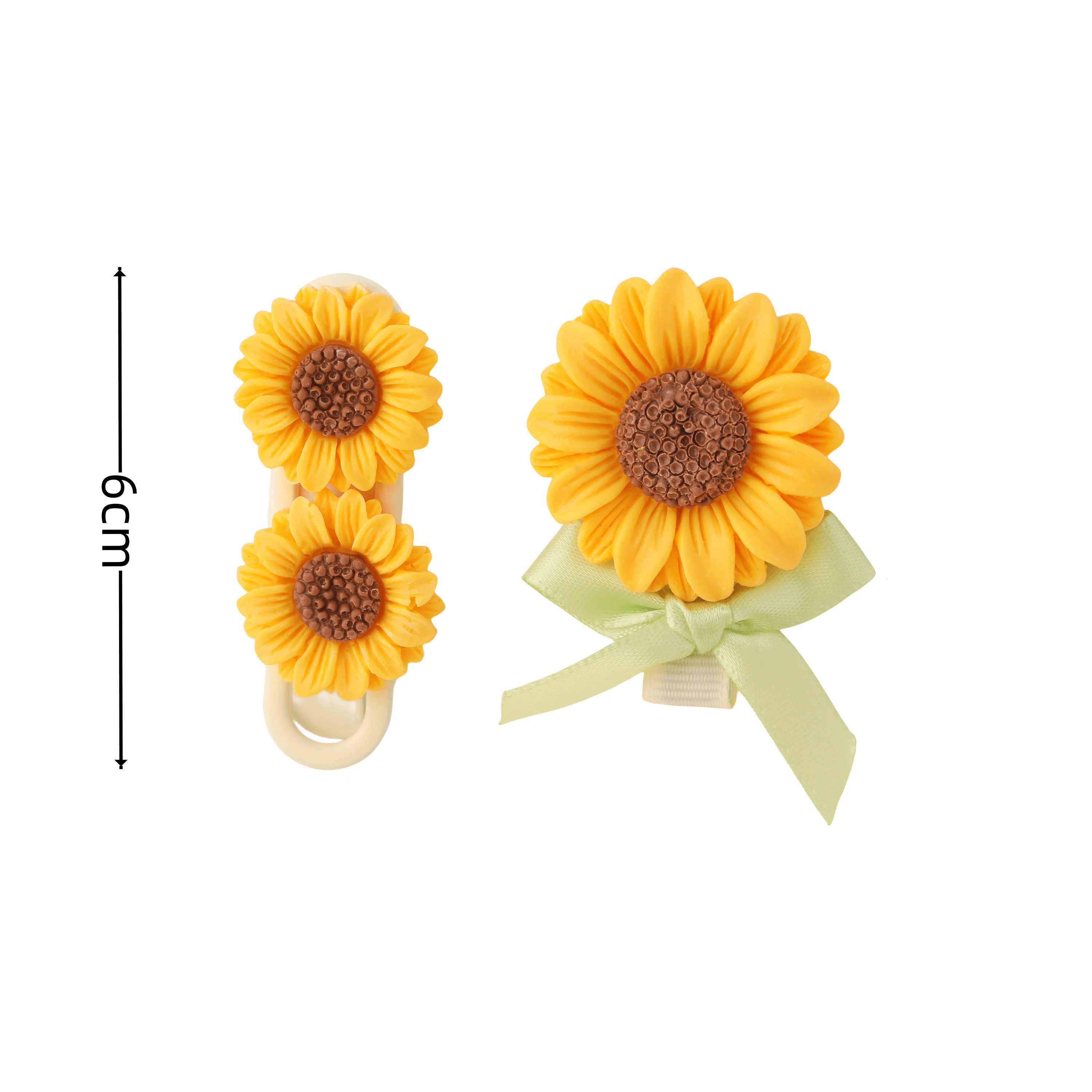 Fermagli per capelli girasole 2 pezzi accessori per gioielli per capelli stile coreano moda forcina in resina ragazza copricapo per bambini ufficio