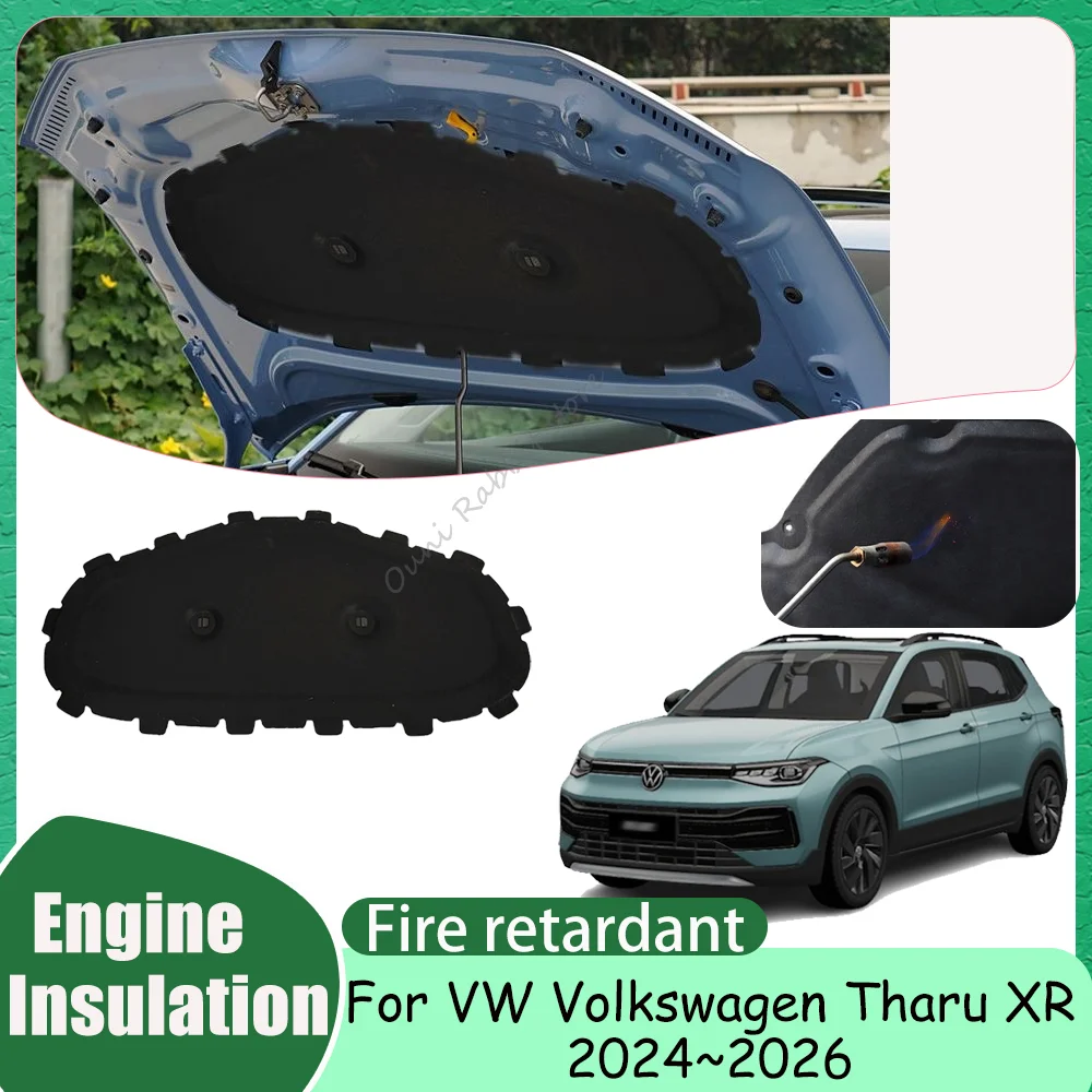 

Для VW Volkswagen Tharu XR 2024~2026 2025: Теплоизоляционная шумоизоляционная вата для капота автомобиля, мат для защиты двигателя, аксессуары