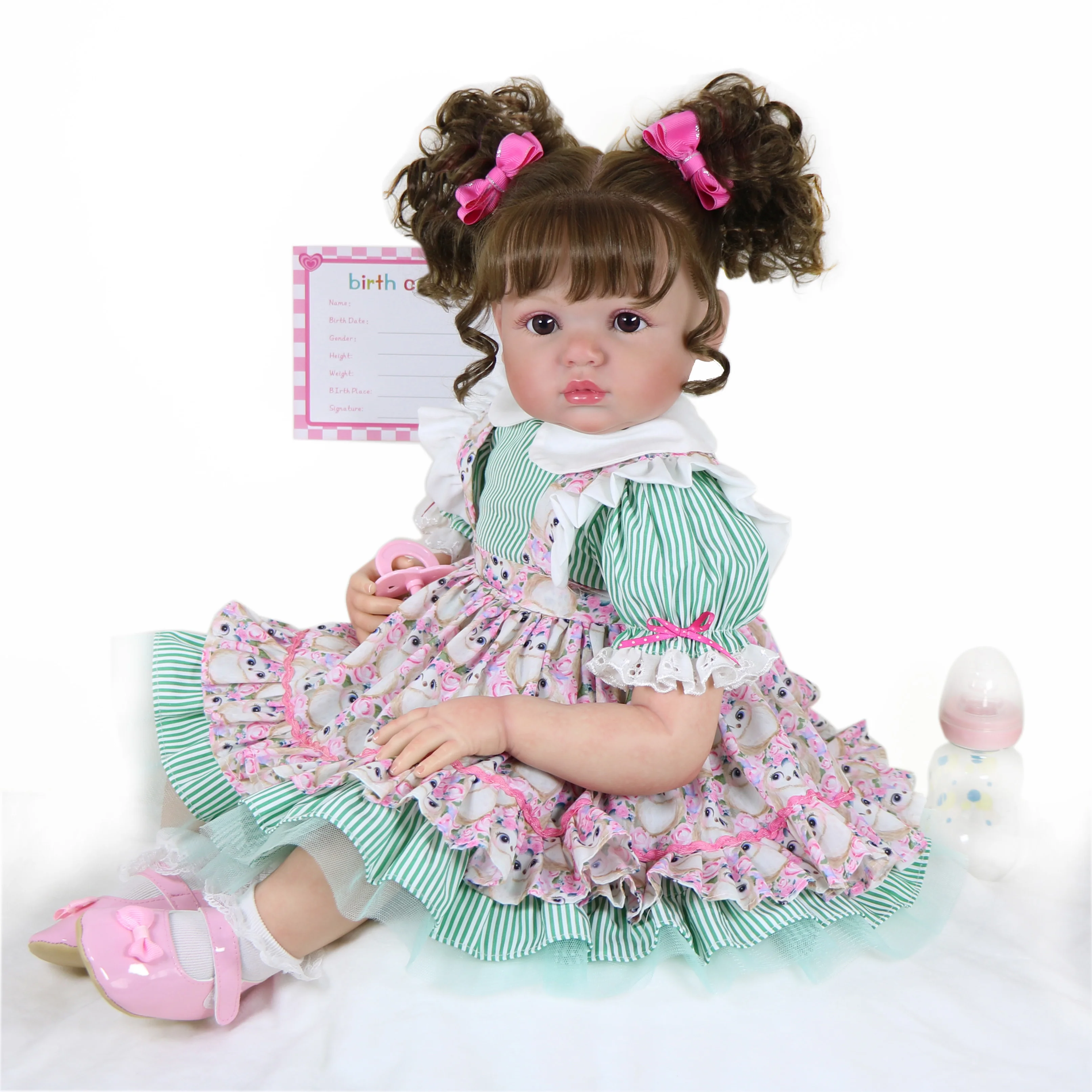 25 Inch/63.5cm Huge Size Rooted Curly Hair Lifelike Toddler Girl Dolls --My Littler Rose  with Soft Weighted Body