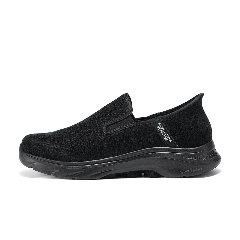 

Skecher men's shoes 2025 new slip-on walking shoes shock absorption wear-resistant mesh casual shoes 216671-BBK