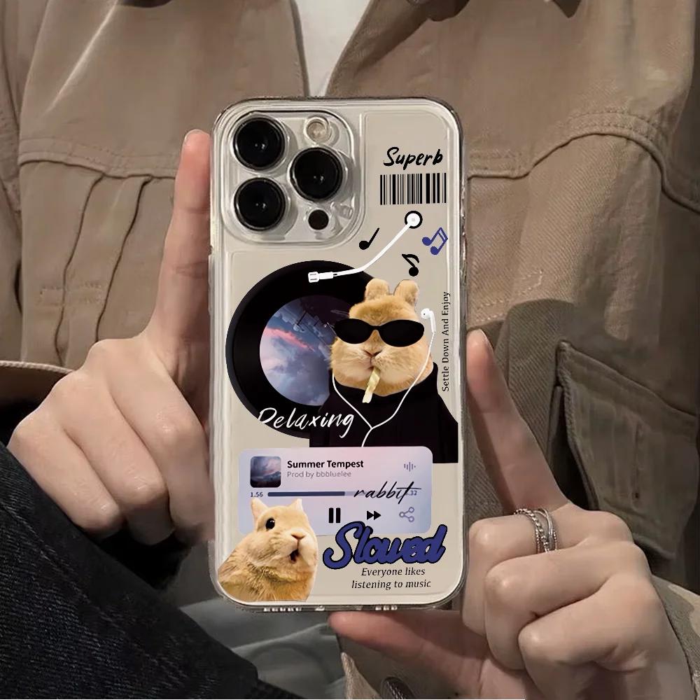 パロディー ピッグ ラビット コラージュ レコード アート スマホケース iPhone 12 11 13 14 15 16 17MINI Max Pro Plus 耐衝撃 ソフト クリアケース