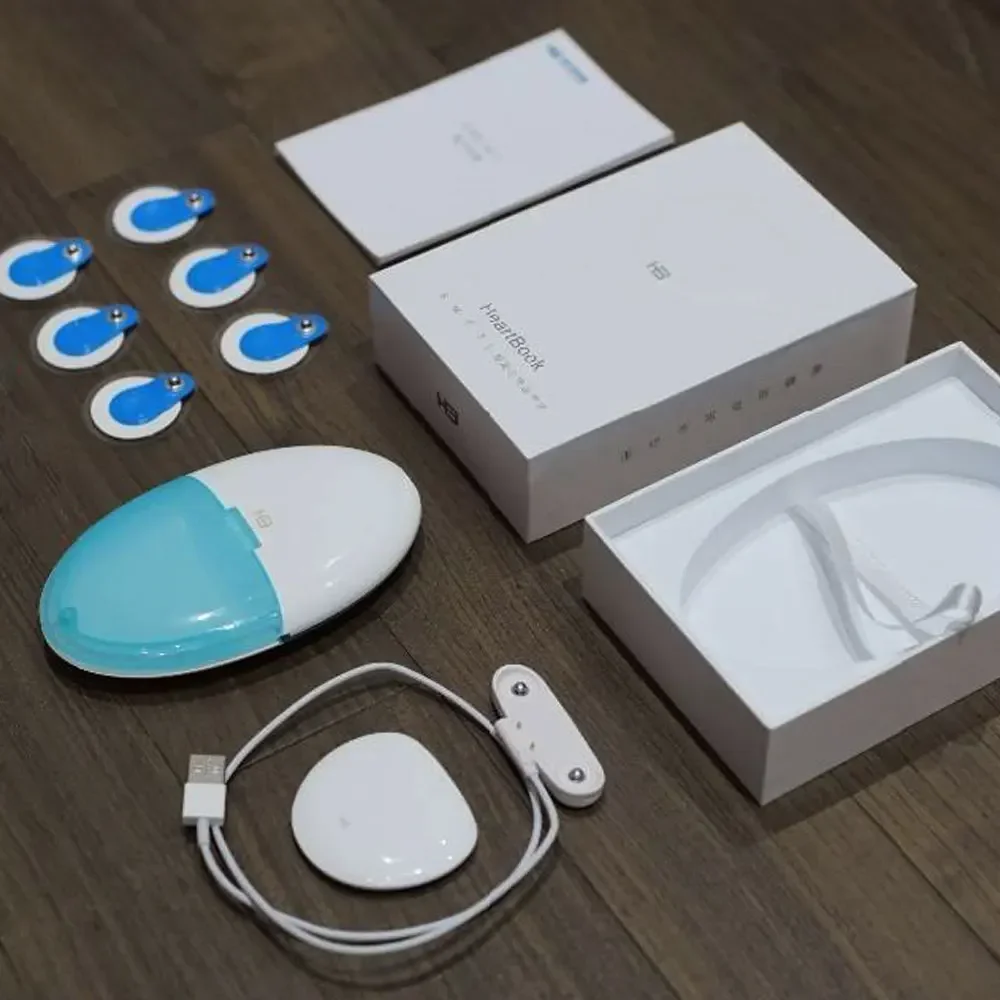Wireless Holter ECG Wearable ECG Monitoring Chargeable EKG Portable Heart Rate Monitor Arrhythmias Warning PDF Data Report