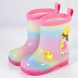 High Heel Boots for Kids Children's Rain Shoes Galoshes Cartoon Boys And Girls Baby Rain Boots Water Shoes Little Girl Boot