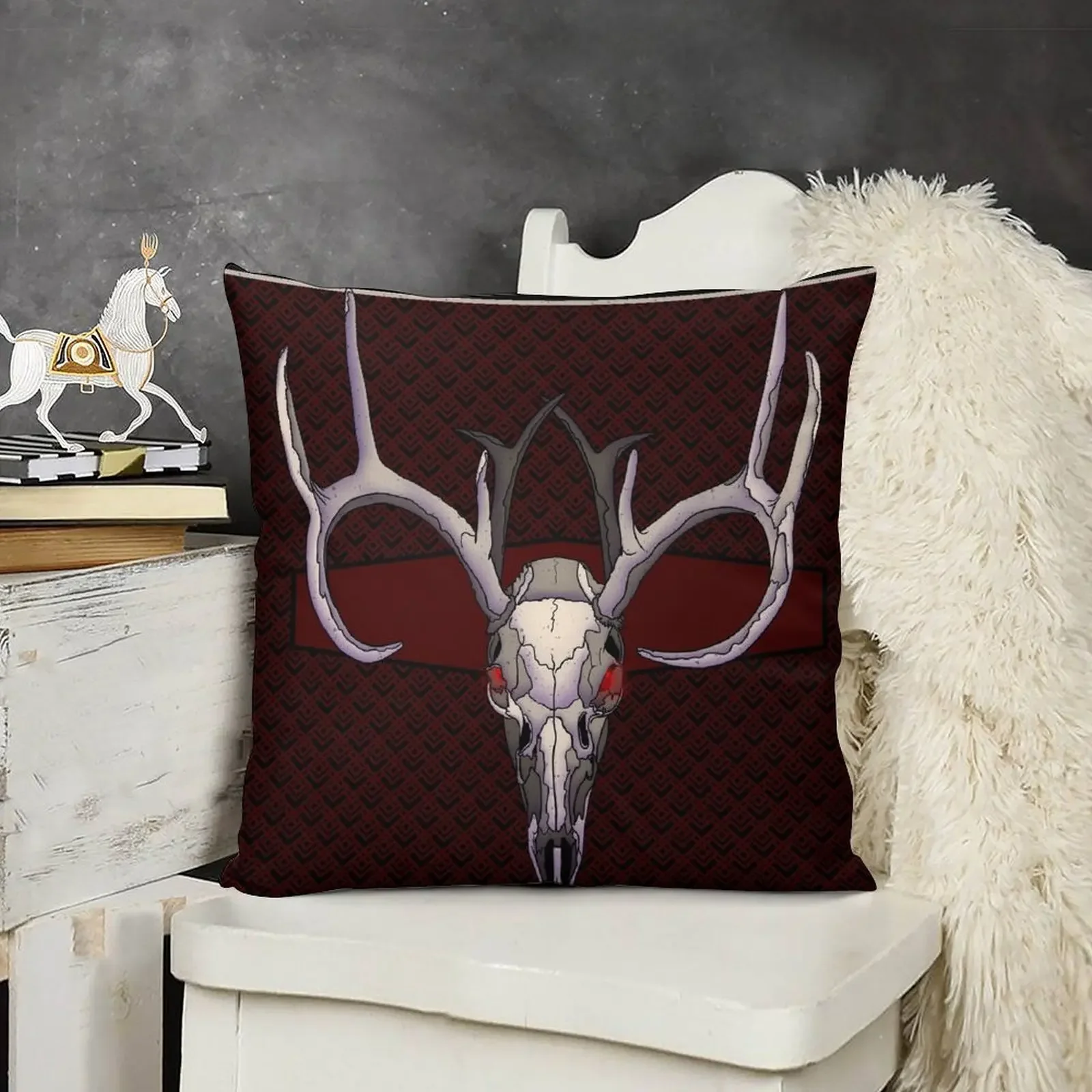 

Red Wendigo Skull Throw Pillow Luxury Pillow Case Pillowcase Cushion pillow