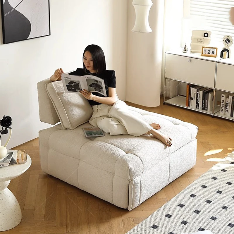 

single folding sofa bed sitting and lying French living room multi-functional lazy module sofa tofu block