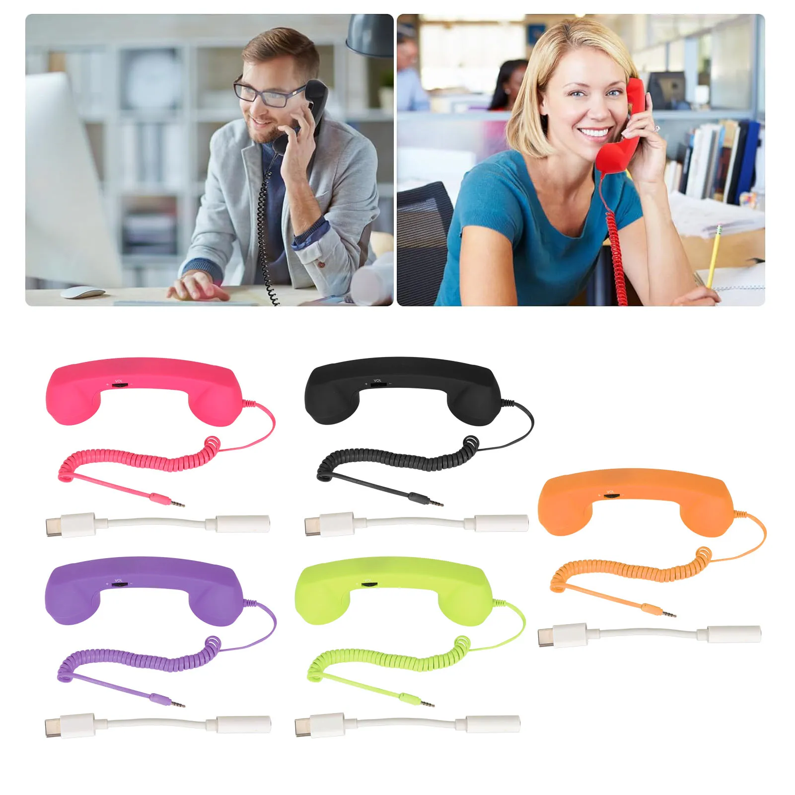 سماعة هاتف خلوي عتيقة بمقبس USB C ، مقاومة للإشعاع ، 3.5 مللي متر ، ريترو ، هاتف ذكي