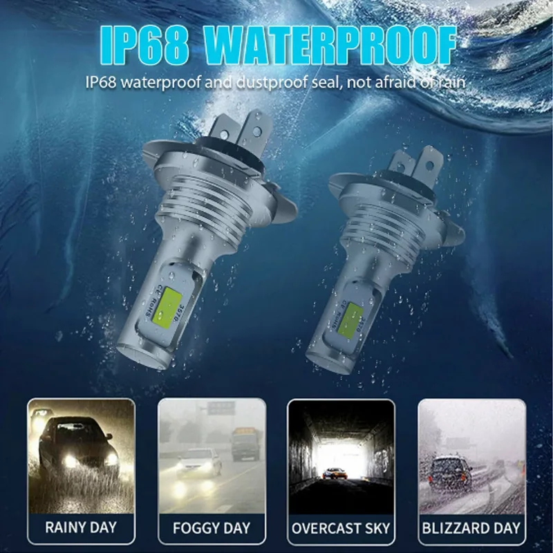 H7 H1 H8 H9 H11 9005 9006 LED لمبات HB3 HB4 CSP LED السوبر مشرق المصباح DRL مصباح 6500K أبيض أصفر أزرق