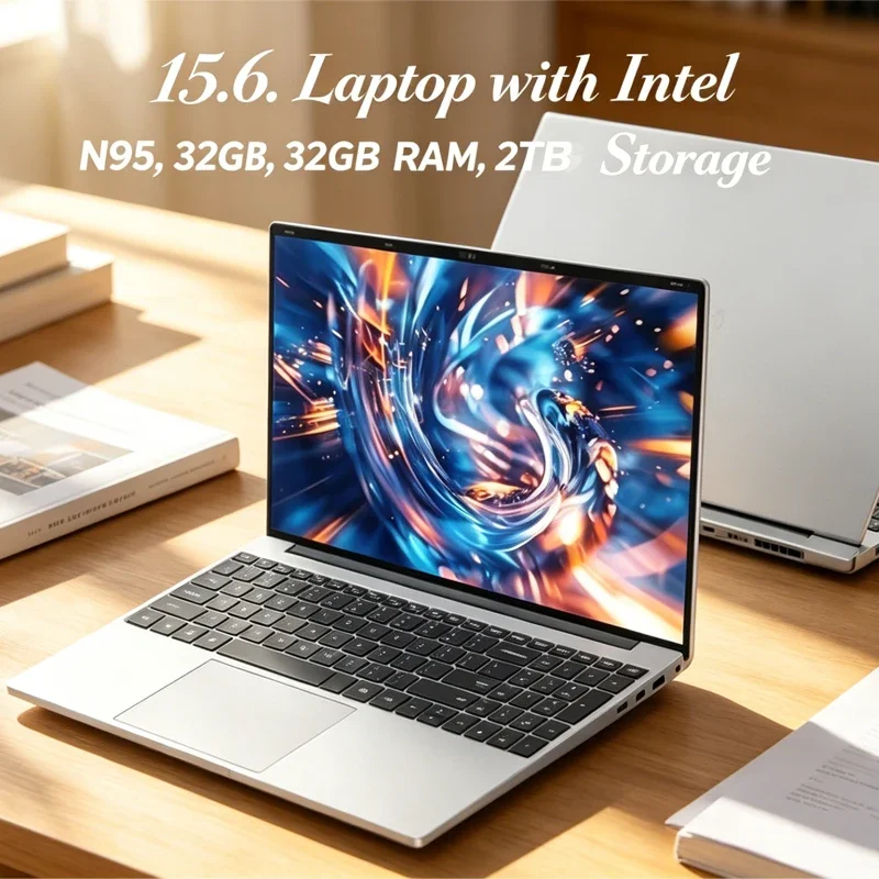 

15.6" HD IPS Notebook, 120Hz Display, Intel N95, 32GB RAM, 2TB SSD, Backlit Keyboard, Reliable Battery for Work & Study