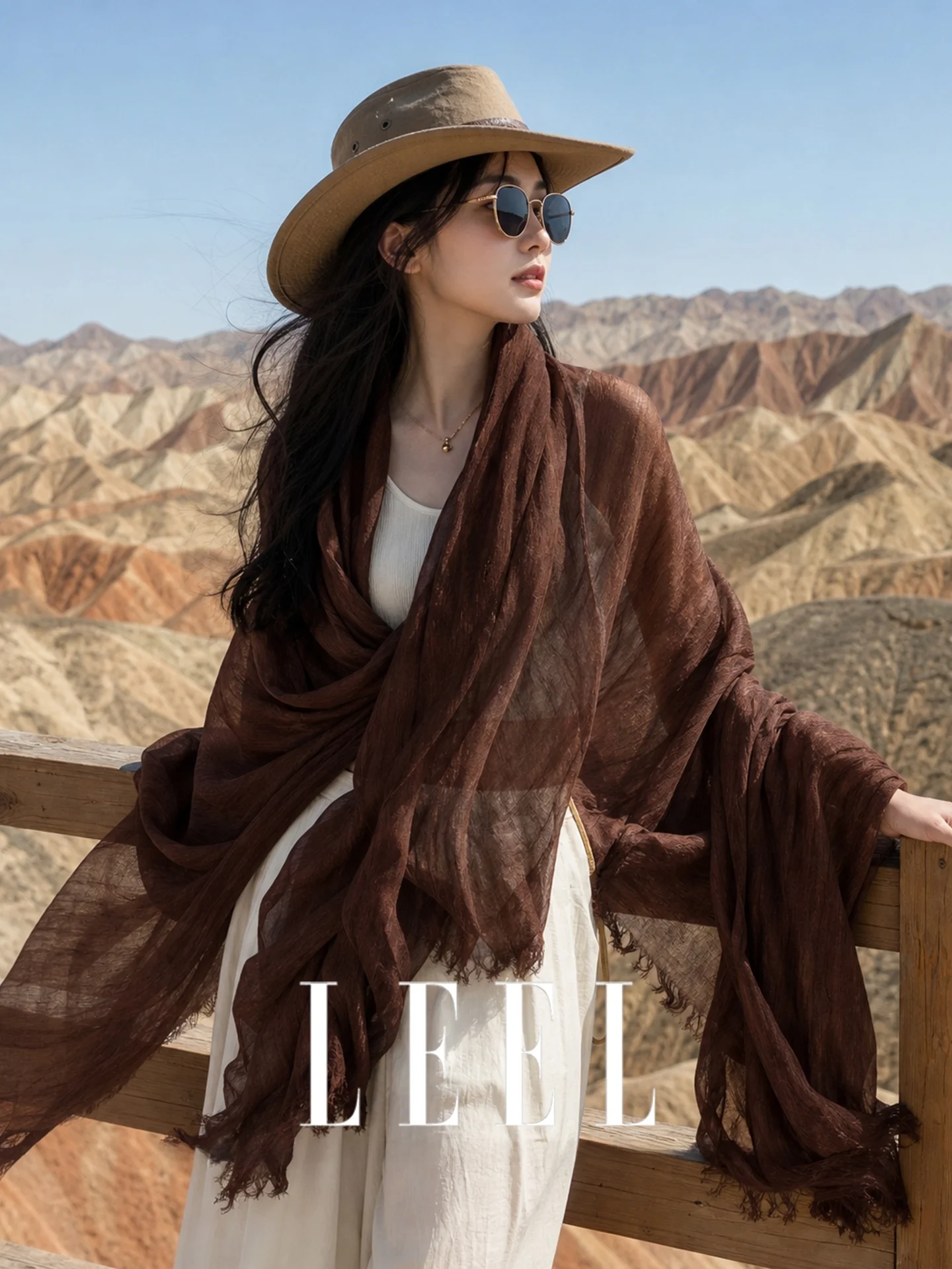 cafe-brown-cotton-linen-sunscreen-shawl-scarf-women-summer-northwest-desert-travel-silk-scarf-artistic-style-multi-functional