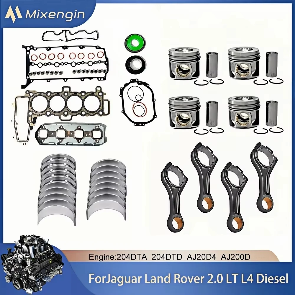 Kit de reconstrucción de junta de pistón de biela y cojinete de biela principal del motor para Jaguar Land Rover diésel 2.0L 204DTA 204DTD