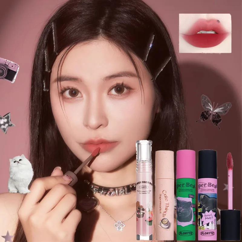 Free Shipping FLORTTE Strange Meria Milk Cake Longlasting Hydrating Lip Cream Non-sticky lip Gloss Cheap Lip Mud Cheap Cosmetics