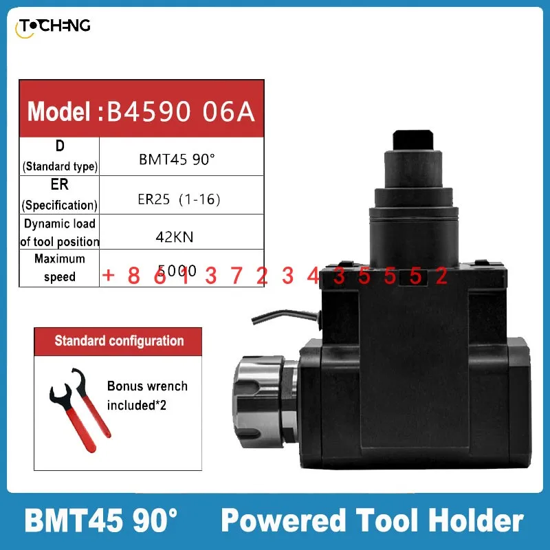 

NEW BMT40 90 degree powered tool holder ER25 ER32 inner/outer lock 45 turret 12-station turning and milling compound center