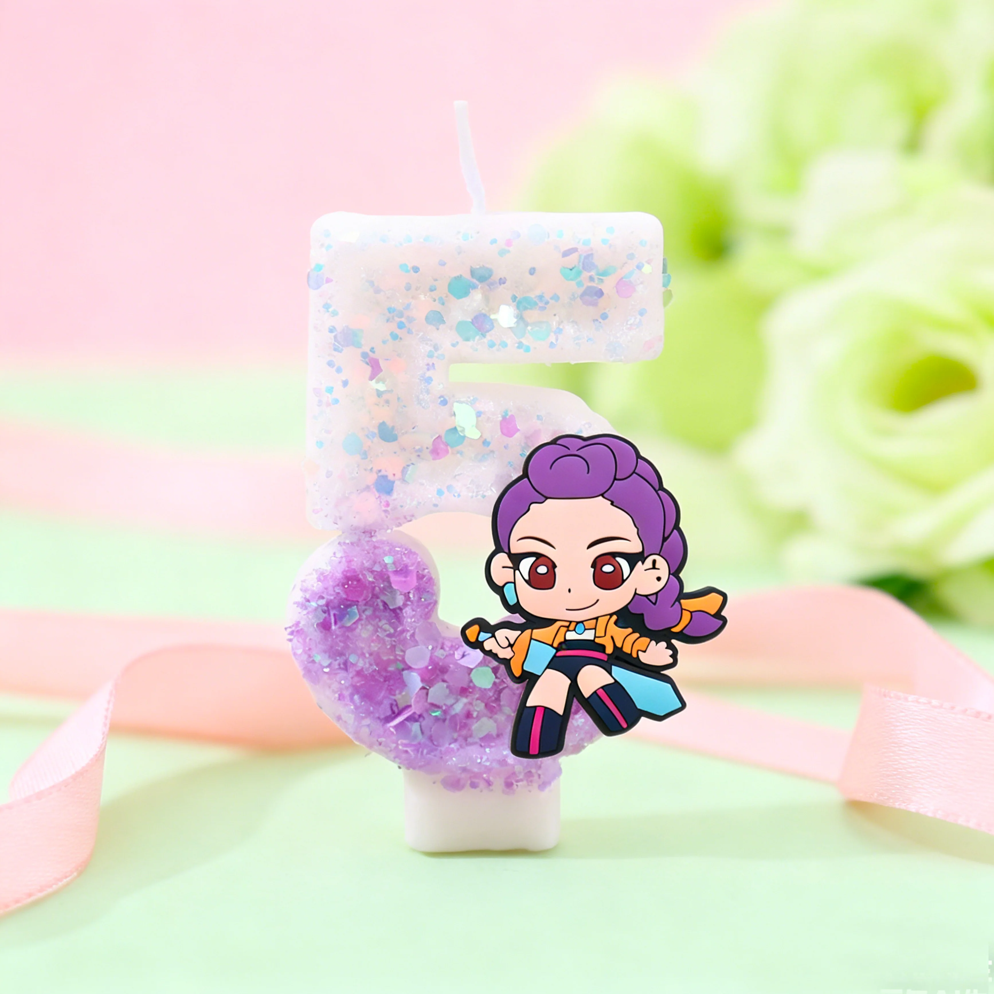 Cartoon Themed Birthday Candles for 1-9 Year Old Kids Exquisite Cake Topper Decorations Safe Smokeless Party Favors Supplies