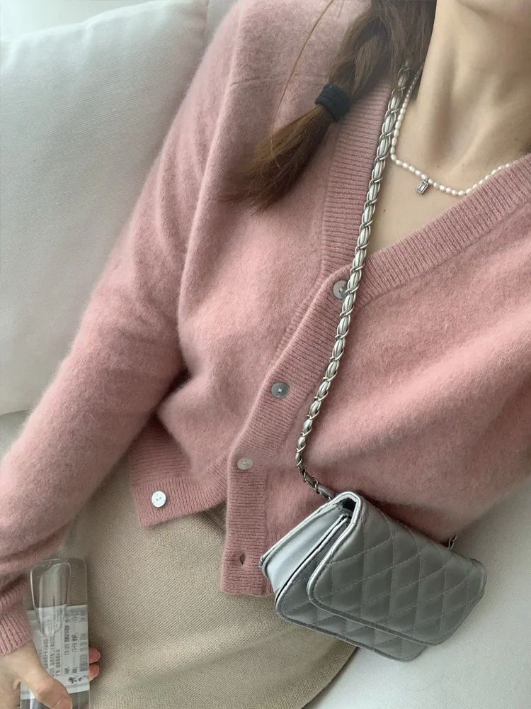 Ele ort V-Ne Gebreide Trui Dames Herfst Winter Loose Fit Afslanken Open Vest Koreaanse Sle Faionable Casual