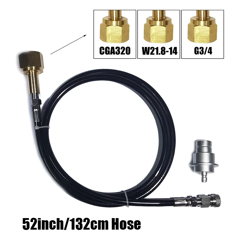 New Soda Water Terra DUO ART Quick Connect Adapter Hose Kit to External CO2 Cylinder Tank W21.8 CGA320 G3/4 Tank Adaptor