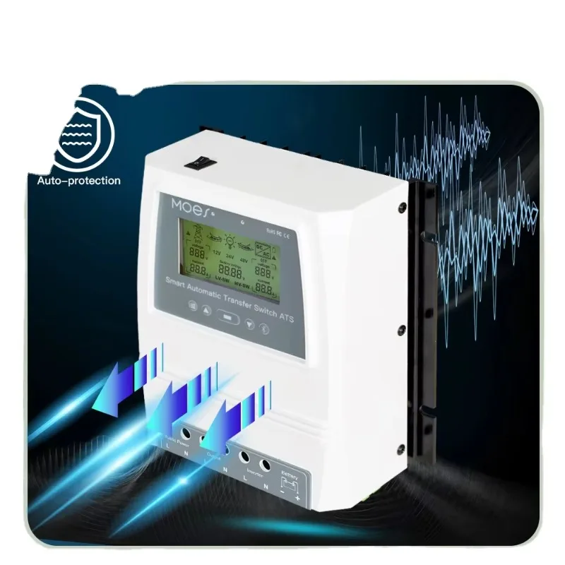 Intelligent Automatic SOLAR/City Public Power Transfer Switch Single phase Dual Power Changeover Switch ATS Controller