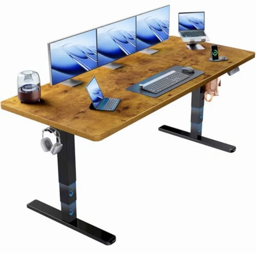 71x30 Inch 3-Stage Legs Electric Standing Desk, Large Height Adjustable Office Desk with Brushless Motor, Stand Up Desk with 4