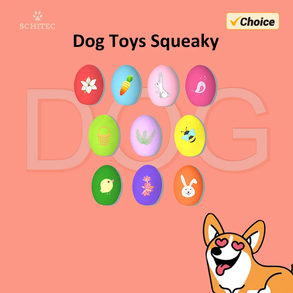 

SChitec Dog Toys Squeaky 10 Pack Soft Puppy Egg Balls Funny Interactive Squeak Pet Chew Toy for Puppies Small Medium Breed
