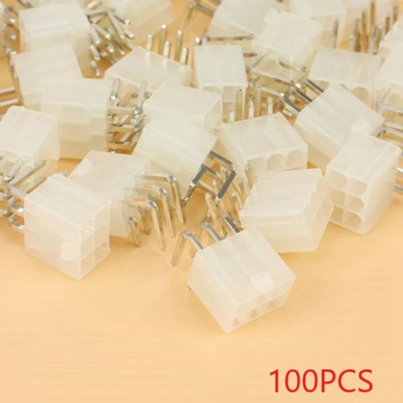 

100Pcs 4.2MM 6 Pin Header Male Pin for Graphics Card GPU PCI-E PCIe Power Connector Right Angle Through Hole Video Card