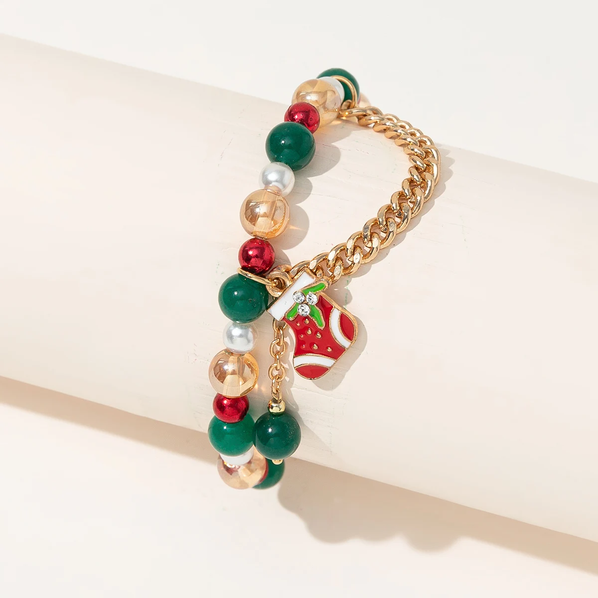 سوار ساحر مطرز لعيد الميلاد للنساء، هدية مجوهرات على شكل شجرة سانتا ندفة الثلج، 18 أنماط، أزياء احتفالية بهيجة