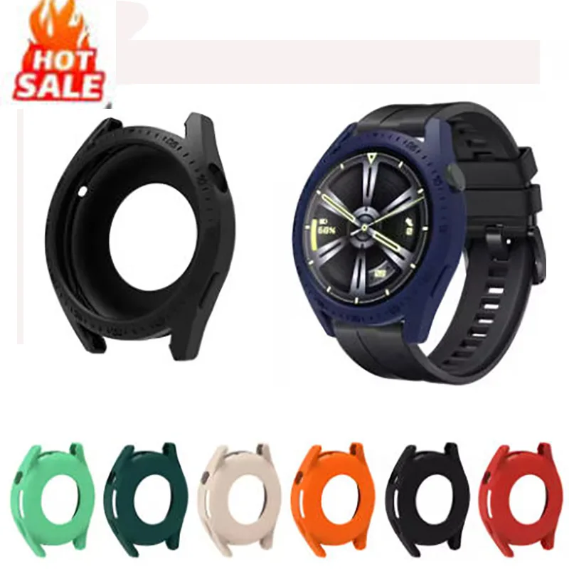 Silicone Watch Case For Huawei Watch GT3 46MM with Scale Hollow Shockproof Protection Shell Smart Watch Replace Protect Cover