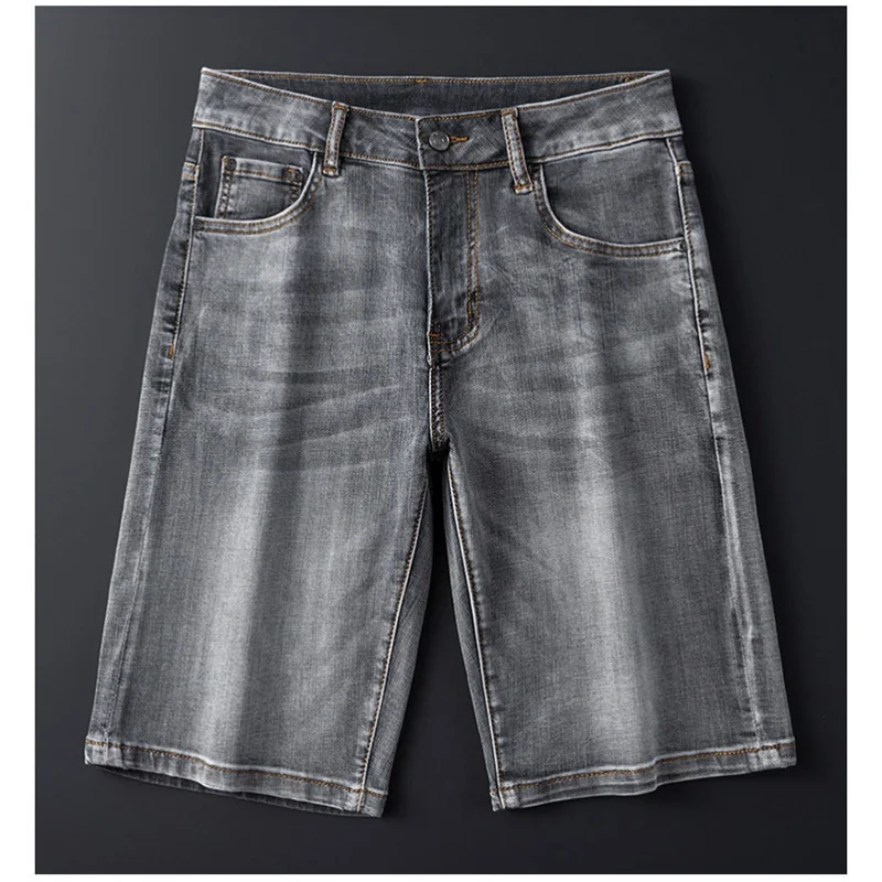 Shorts jeans masculinos estampados, calças capri elásticas de alta qualidade, slim fit que combina com tudo, luxo leve e moderno, novo e elegante, verão 2020