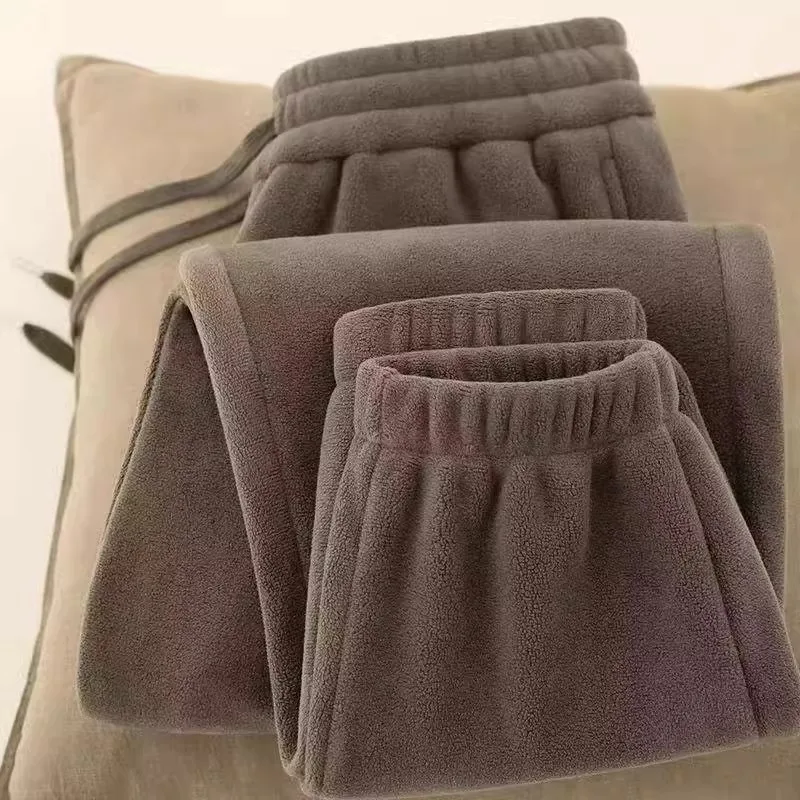 

American Sle Thiened Double-sided Fce Men's Autumn Winter Thiened Warm Casual Pants Loose Sports Leisure Trousers