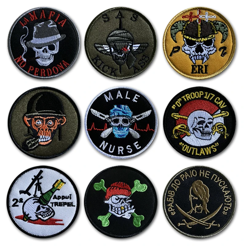 Parche calavera táctico MOLLE – Velcro adhesivo - imagen 4