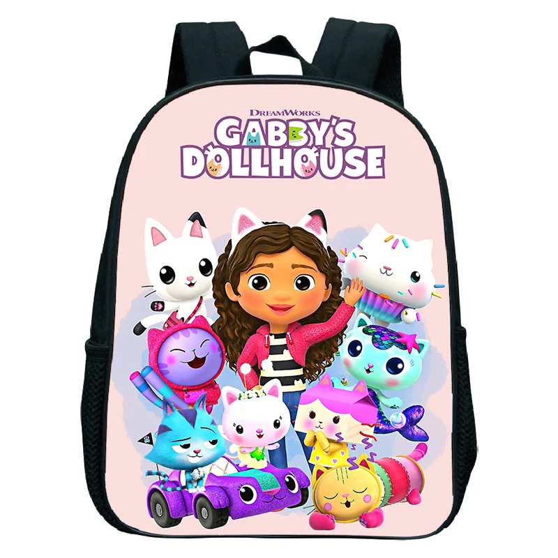 Children Gabbys Dollhouse Backpack Kids Kawaii School Bag Gabby Cats Kindergarten Bookbag Toddler Girls Backpacks 12Inch Mochila