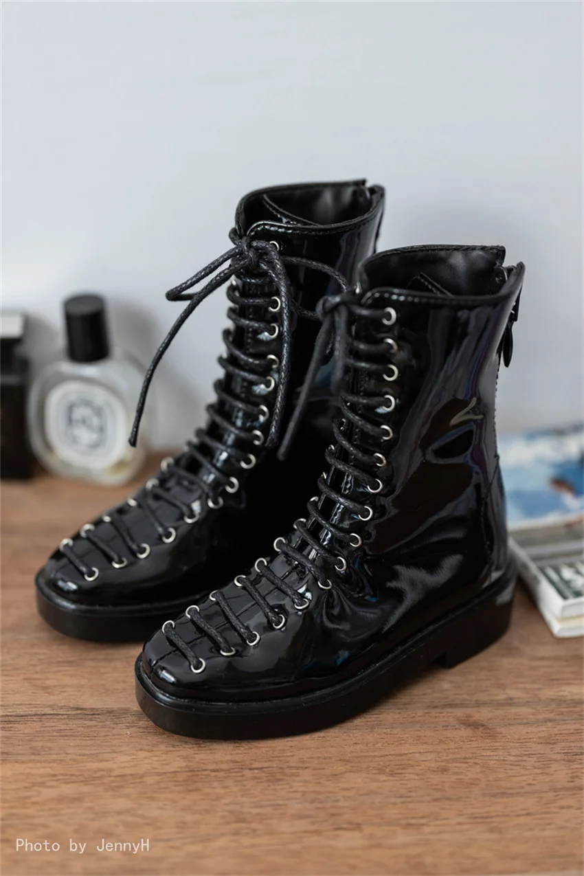 BJD/SD รองเท้า 1/3 ของเล่นเด็กหนา soled หล่อเคลือบเงาหนังสแควร์ Toe ข้อเท้าสูงรองเท้าของขวัญสีน้ําตาลสีดําตุ๊กตาอุปกรณ์เสริม