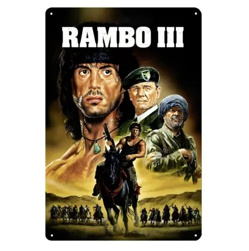 1p,Rambo 3 Movie Metal Poster Tin Sign Sylvester 20x30cm Plate