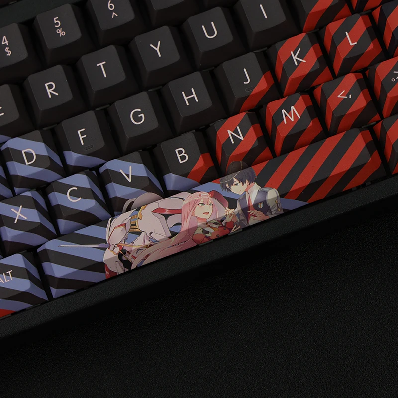 DARLING in the FRANXX 02 PBT keycap black red two-dimensional house man wife girl 108 keys Anime Lifan personality DIY