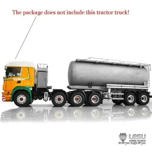 1/14  LESU 20Foot Semi Trailer RC Tractor Truck Metal Oil Tank Truck Gas-tanker Painted Vehilcle For DIY Engineering Car