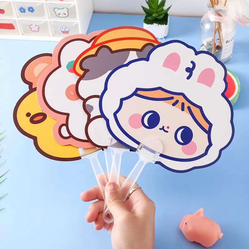 Fan Creative Summer Small Fresh Cute Cartoon Portable Cool Fan Hand Fan Round Plastic Pocket Fan